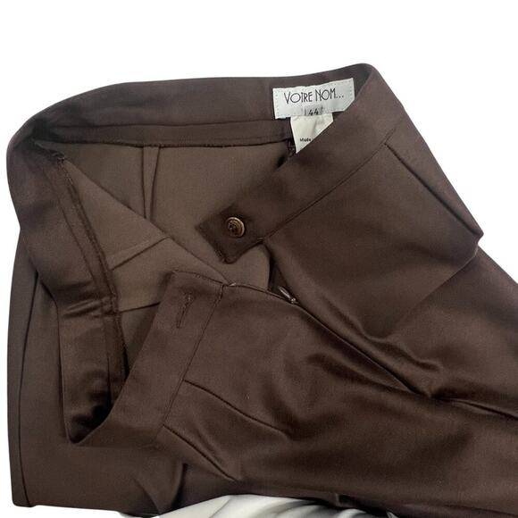 Vintage Votre Nom Paris Pant Leggings Size 12 US EU 44 Brown With Stirrups - Picture 5 of 9